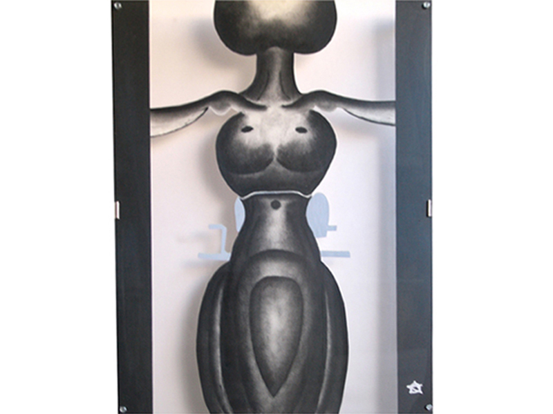 IZA, Isabelle Ardevol, Dessin au pastel sec sur papier et  plexiglas, 1995-2005
